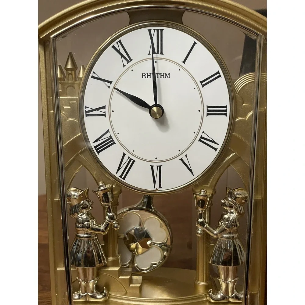 Rhythm‎ Two Tone Carriage Mantel Clock - Gold